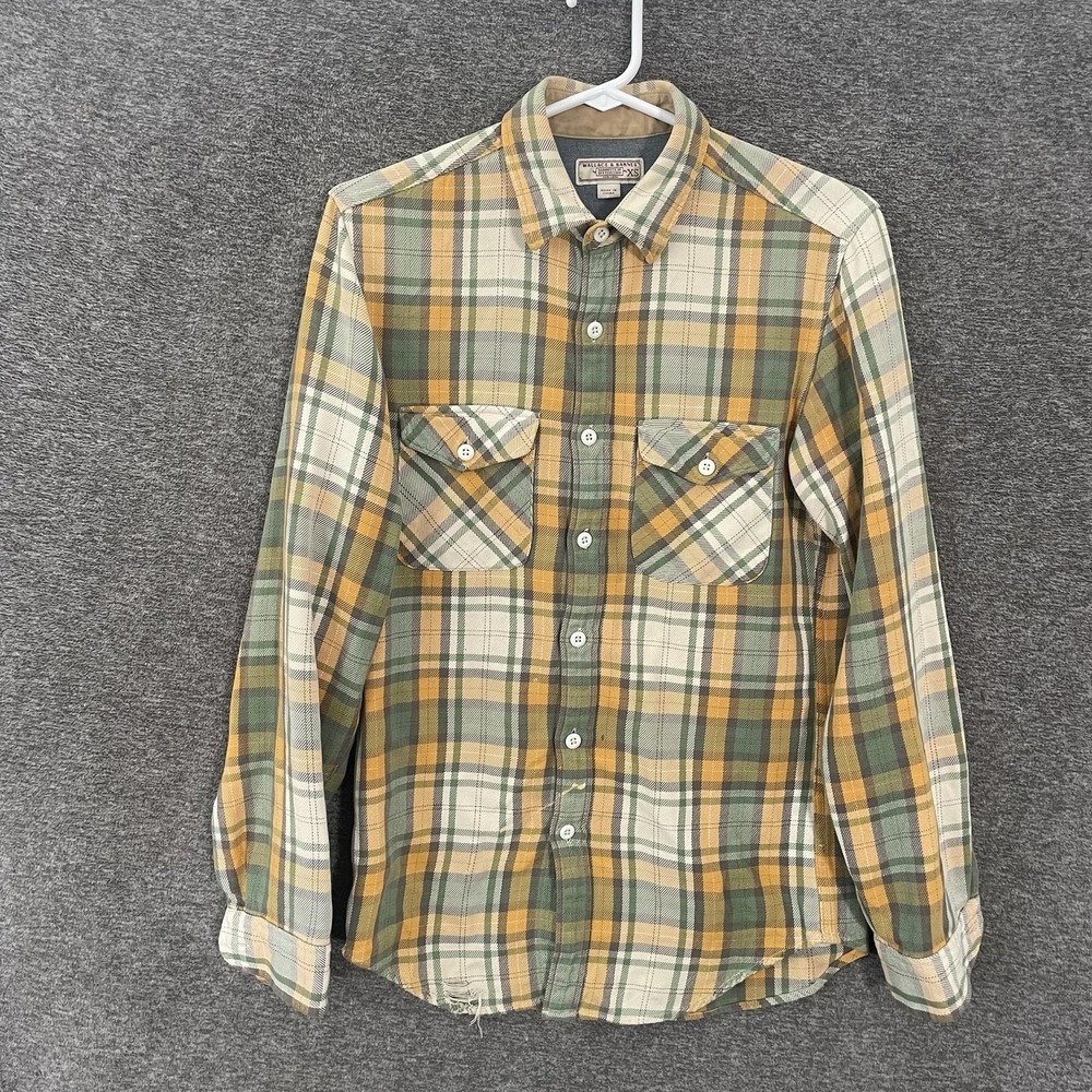 Wallace & Barnes Shirt Mens XS Multicolor Plaid Cotton Long Sleeve Button Up